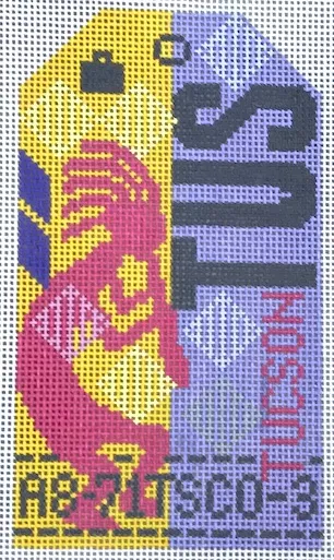Hedgehog Needlepoint – Tuscon Travel Tag