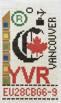 Hedgehog Needlepoint – Vancouver Retro Travel Tag