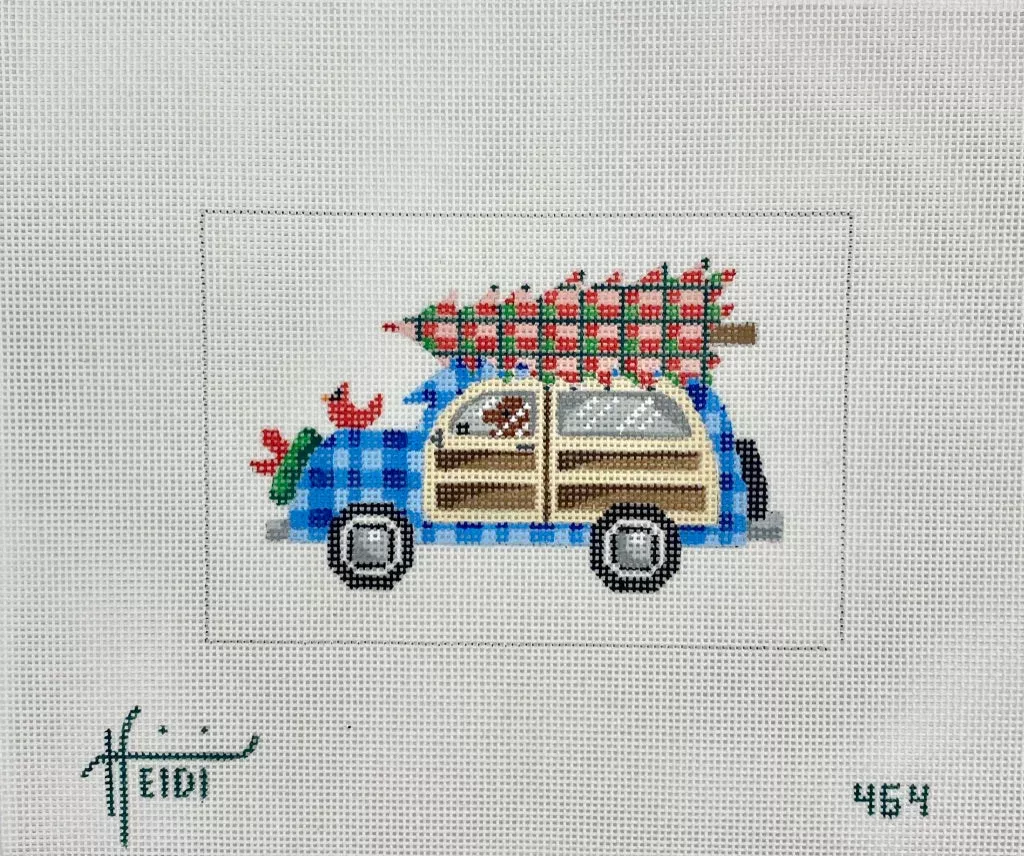 Heidi Stanley Plaid Woody Christmas Station Wagon