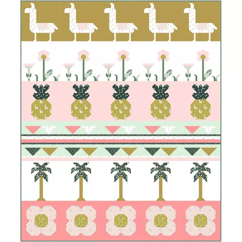 Hibiscus Tropical Hibiscus Row Quilt Kit