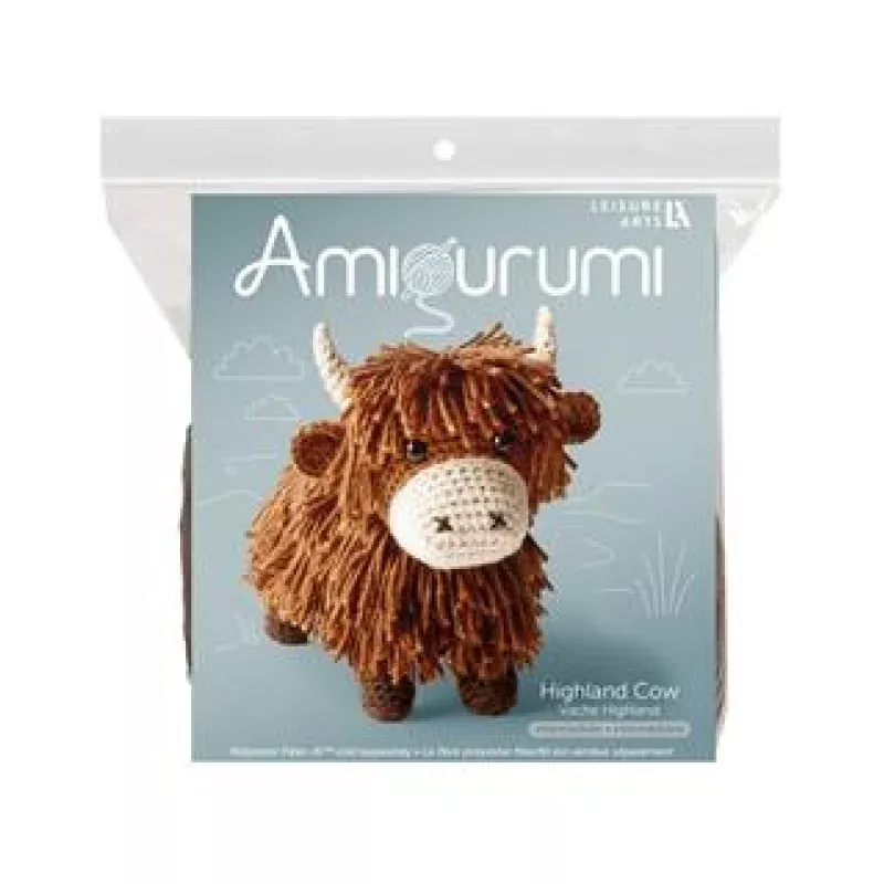 Highland Cow Amigurumi Crochet Kit – Brown