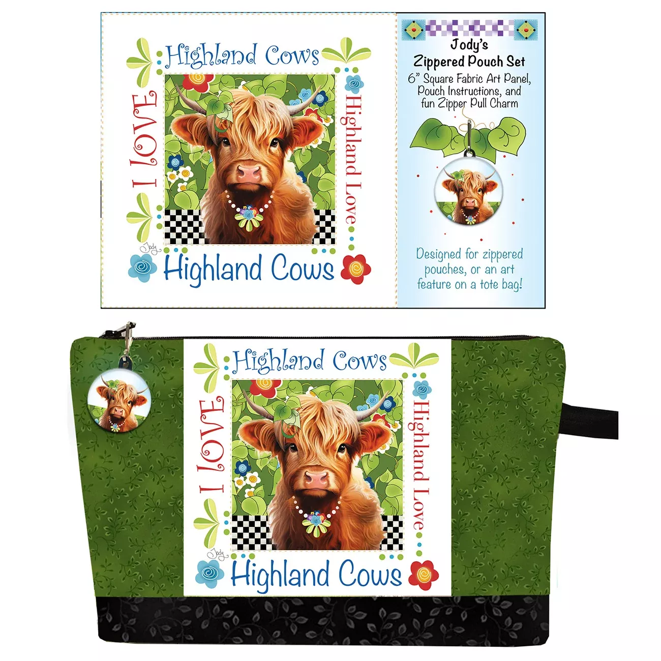 Highland Cow Pouch Set