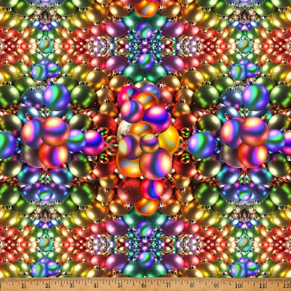 Hoffman Yuletide Blooms Rainbow fabric – X5555-181-Rainbow