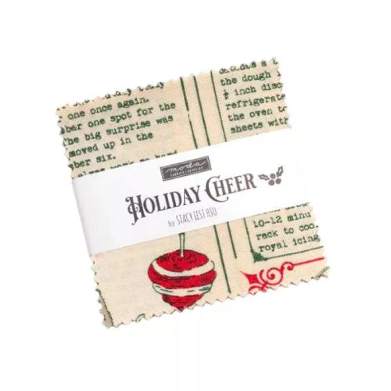 Holiday Cheer – Precut Quilting Cotton Fabric – 2.5″ x 2.5″ Mini Charm