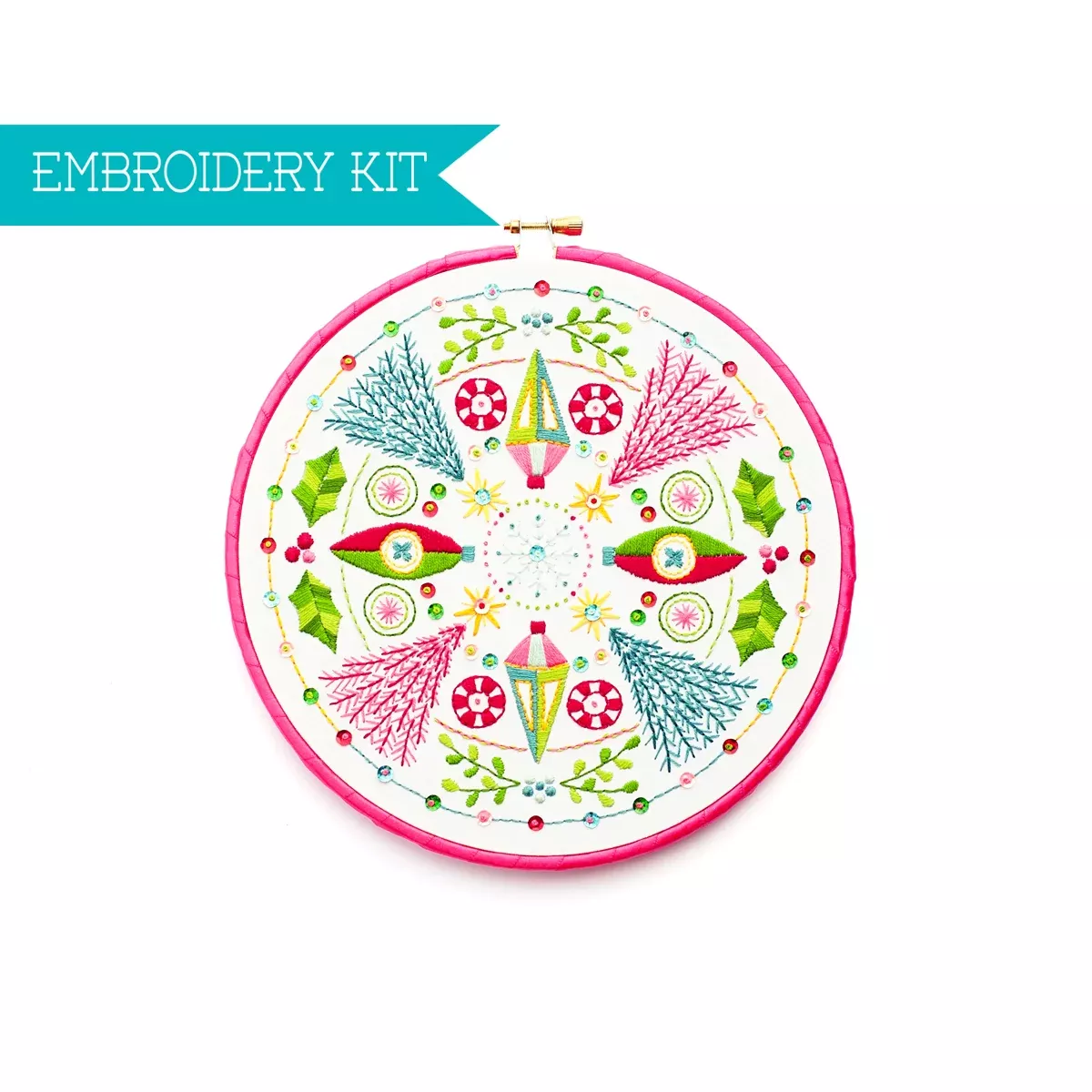 Holiday Mandala Embroidery Supply Kit