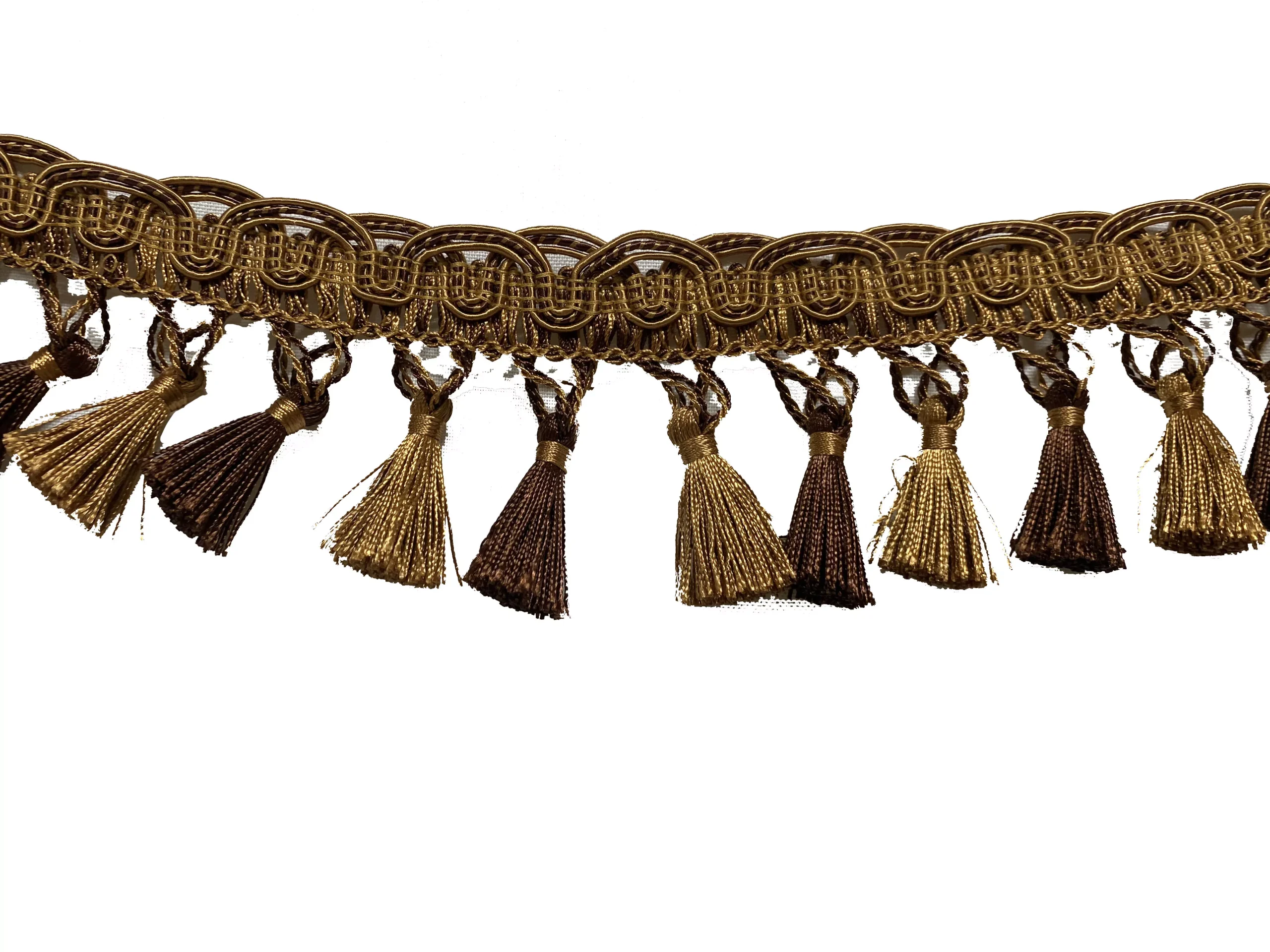 Home Decor - Tassel Fringe #1 - 2.5" - Gold and Bronze