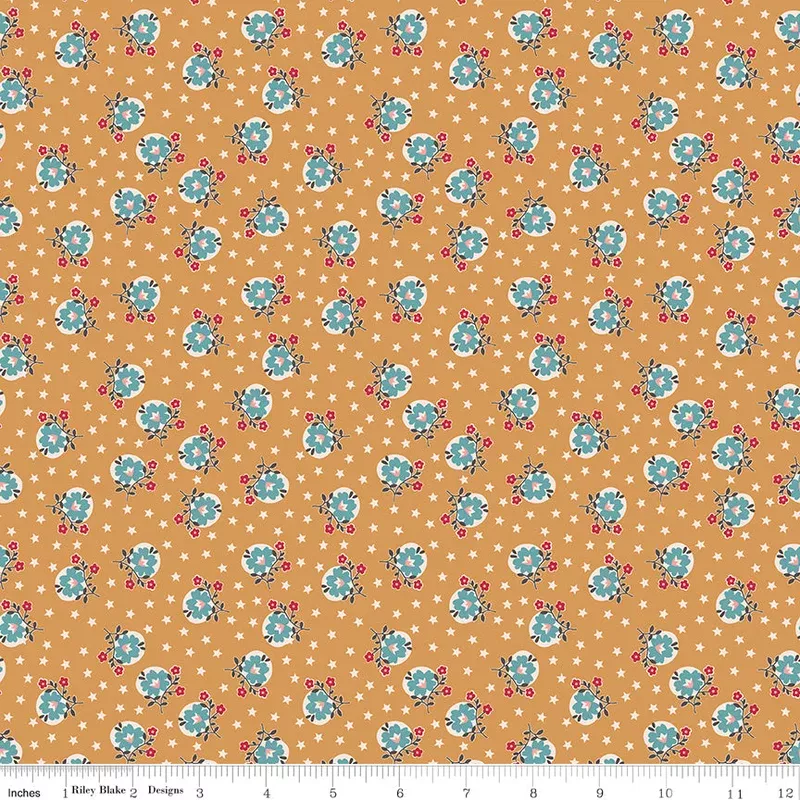 Home Town Holiday Cider Starflower Yardage by Lori Holt for Riley Blake Designs