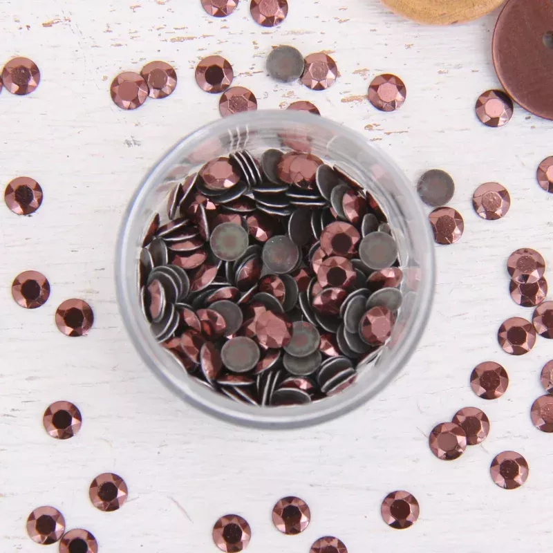 Hot Fix Metallic Rhinestones 5mm Coffee – 2 gross