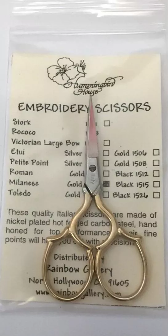 Hummingbird House Embroidery Scissors – Milanese 4″