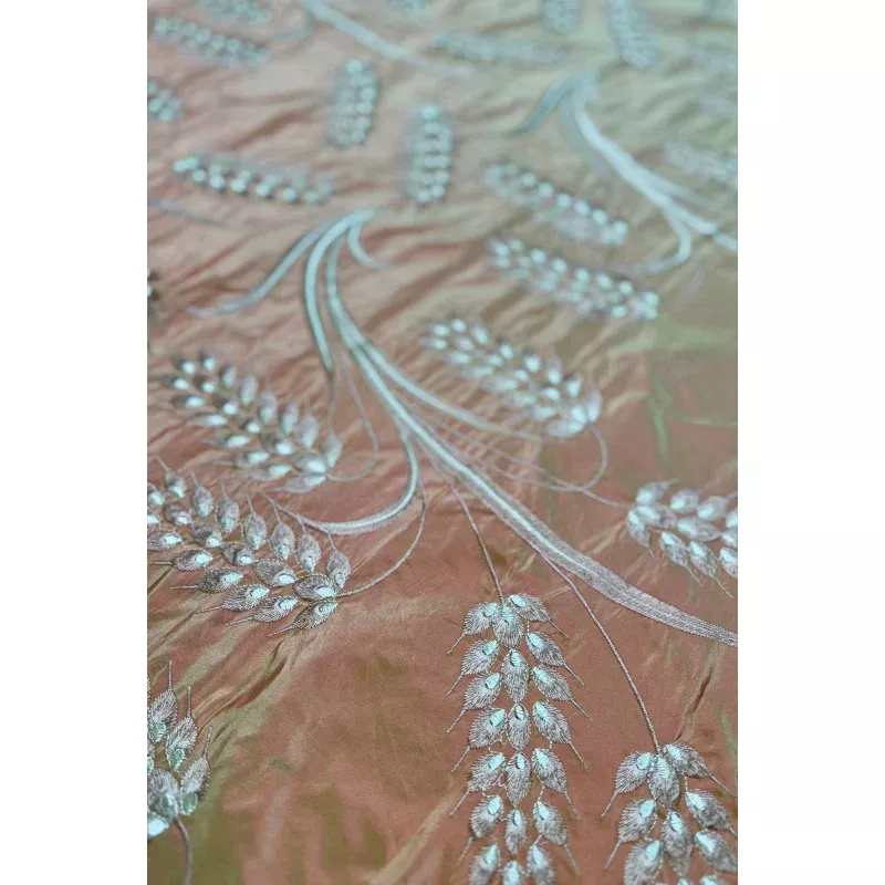 Inca Gold/Multicolor Embroidered METF-031/3 Silk Taffeta