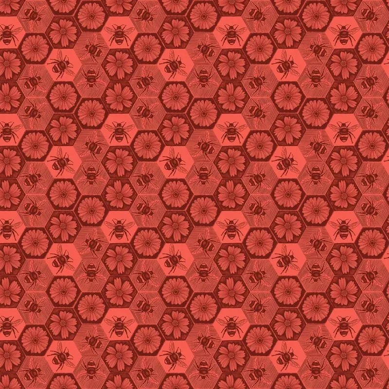 Indelible: Ink | Anna Maria Textiles | Busy – Coral