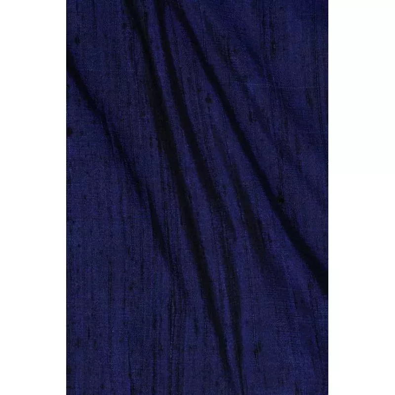 Ink Blue Dupioni Silk Fabric