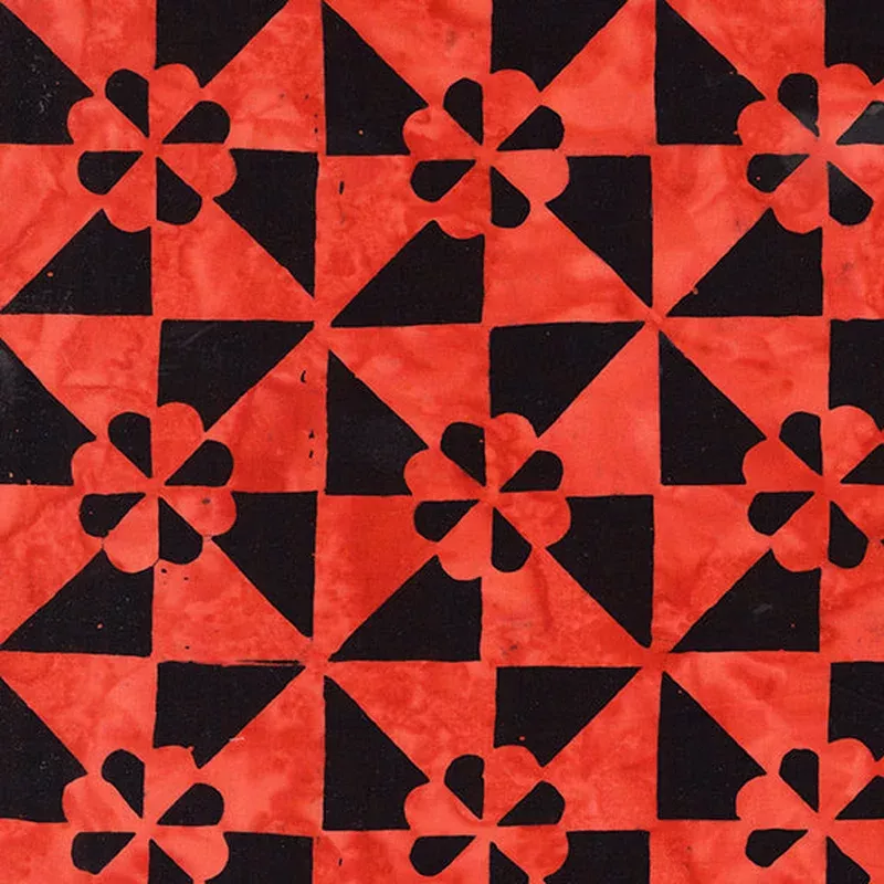 Ink & Edge Anthology Fabrics 8124Q-1 Hearts and Gizzards Checker Batik Cotton