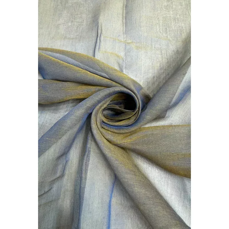 Iridescent Blue Gold Mill Cotton Fabric