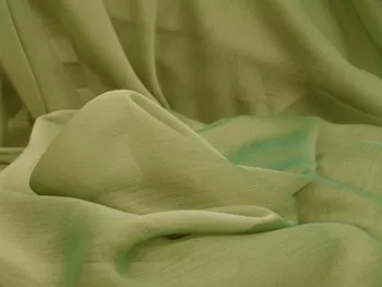 Iridescent Polyester Chiffon - Mustard-Aqua #946