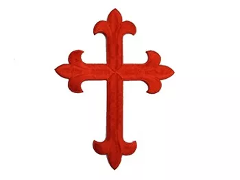 Iron-on Applique - Fleury Latin Cross #19553 - Red, 6.5" x 4.75"