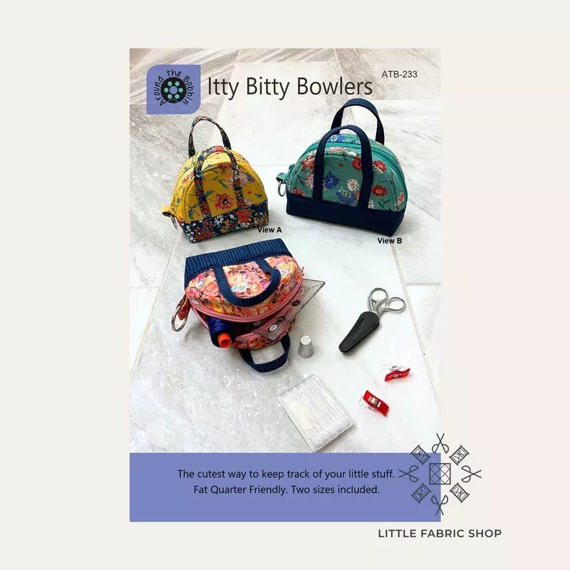 Itty Bitty Bowlers Bag Pattern | Around the Bobbin
