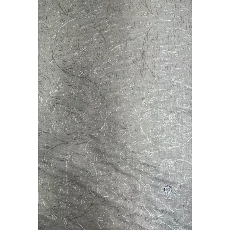 Ivory Embroidered Silk Linen MEMT-018-25