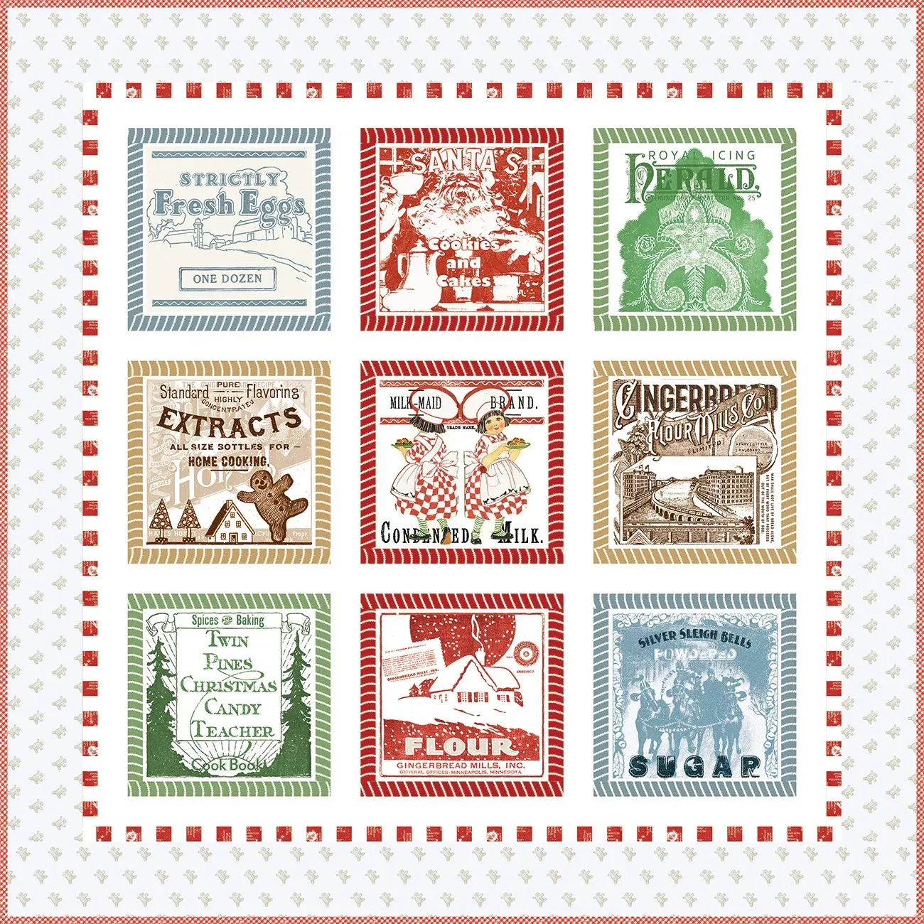 J. Wecker Frisch Flour Sack Large Patch Panel Quilt Pattern