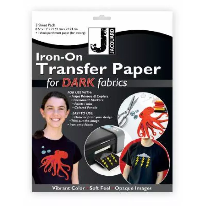 Jacquard Transfer Paper for Dark Fabrics 3 Sheet Pack