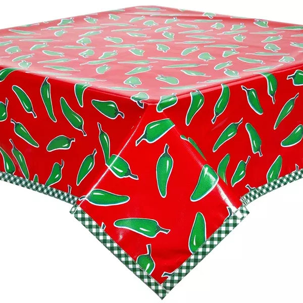 Jalapeños on Red Oilcloth Tablecloths