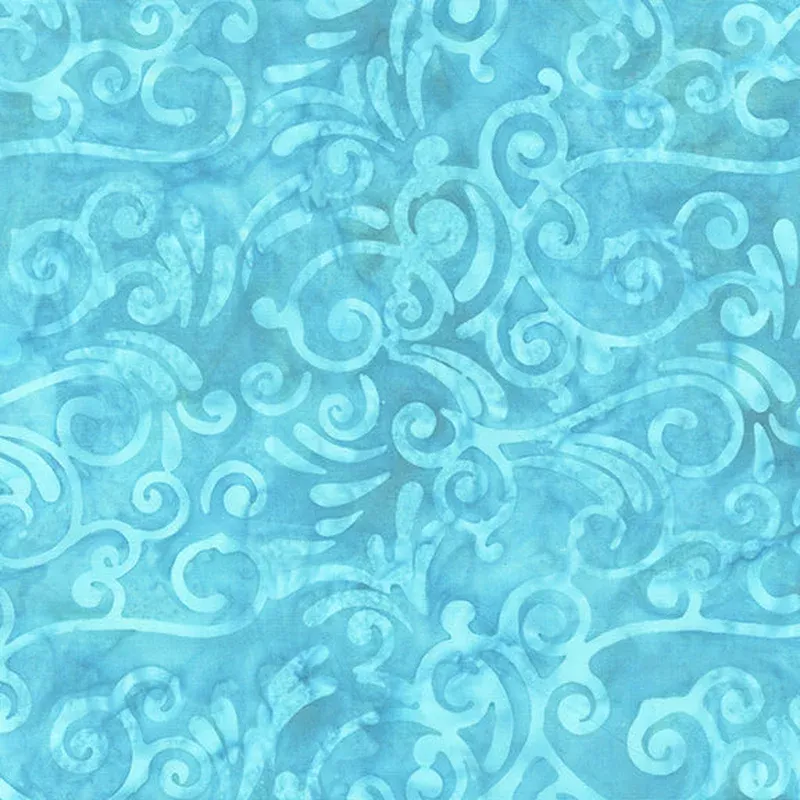 Jdj – Seaside Blue Jacqueline de Jonge 3984Q-X Scrolls Turquoise Batik Cotton