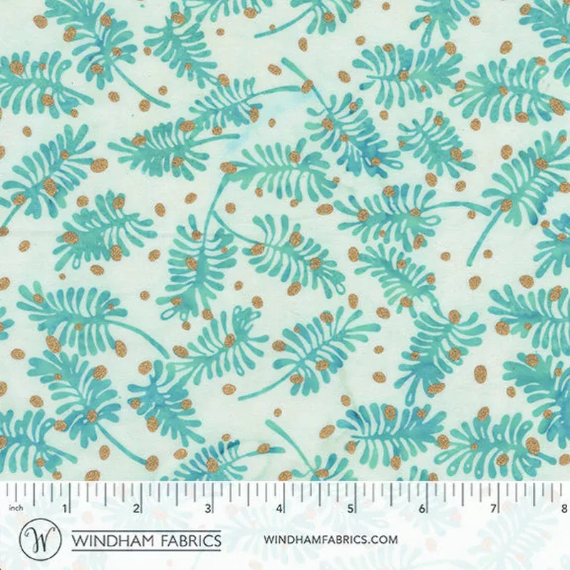 Jdj – Wonderful Feeling Jacqueline de Jonge 3909QM-X Pine Leaves Glitter Batik Cotton
