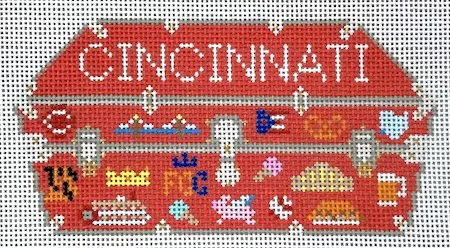 Jennifer Hall Needlepoint – Trunk Series – Cincinnati