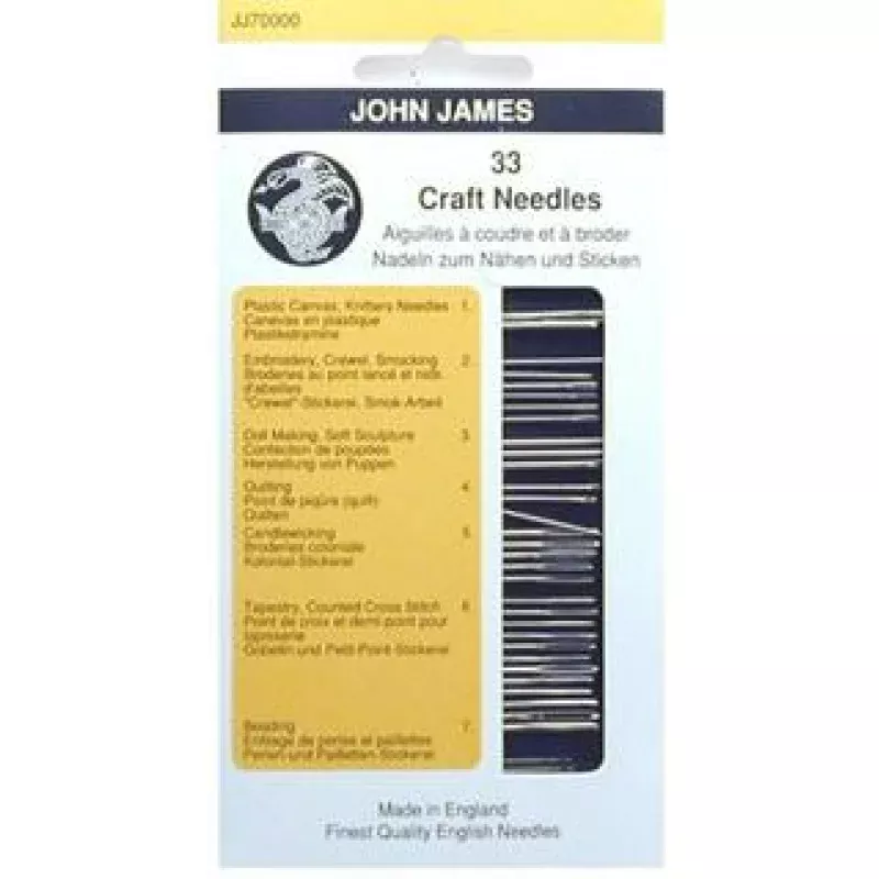 John James Craft Needles 33pc Card