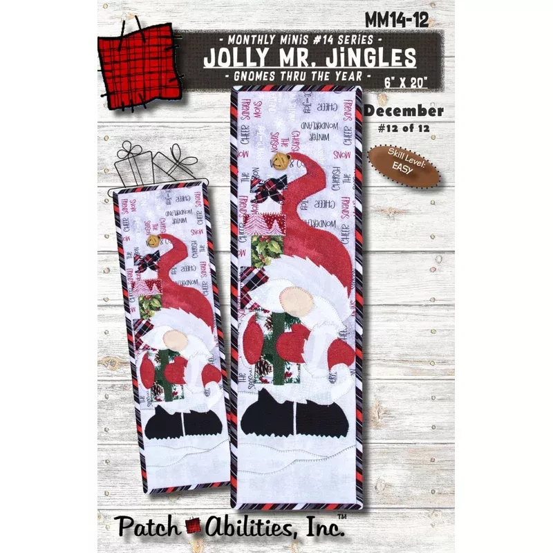 Jolly Mr. Jingles Mini 6″ x 20″ Pattern and Hanger