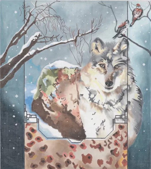 Joy Juarez – Gray Wolf with Boulder