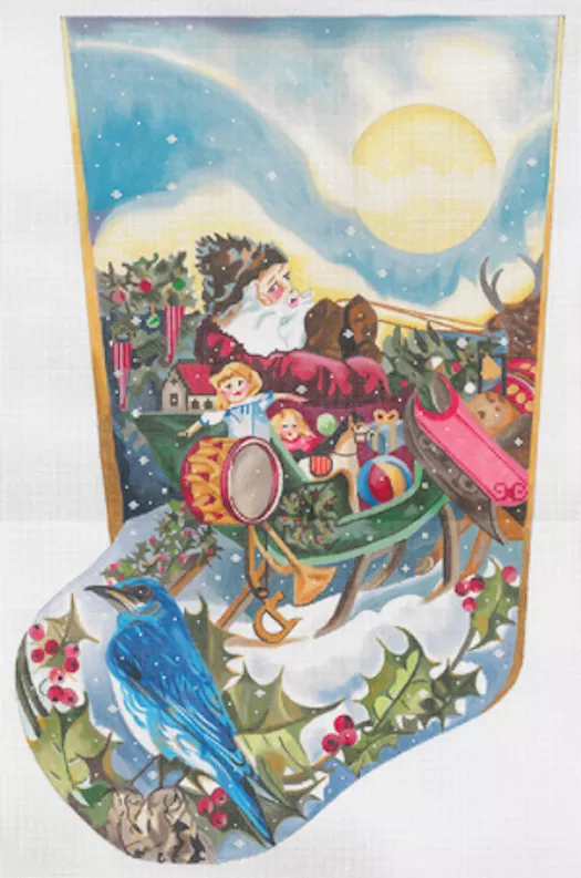 Joy Juarez – Santa’s Sleigh, Toys and Bluebird