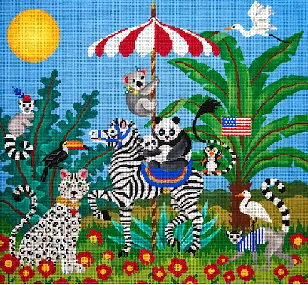 JP Needlepoint – Black and White Fantasy Circus