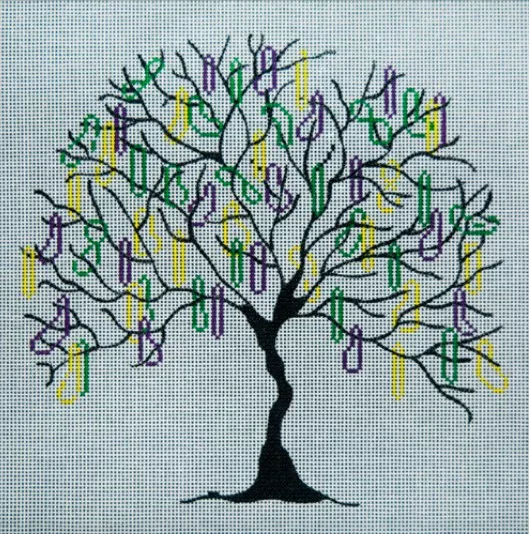 JP Needlepoint – Mardi Gras Tree of Beads