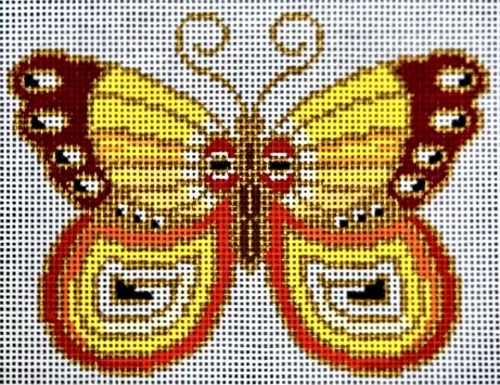 JP Needlepoint – Orange Cloisonné Butterfly
