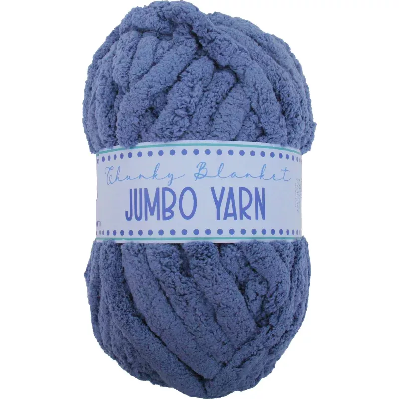 Jumbo Blanket Yarn – Dusty Blue Chunky Chenille Yarn