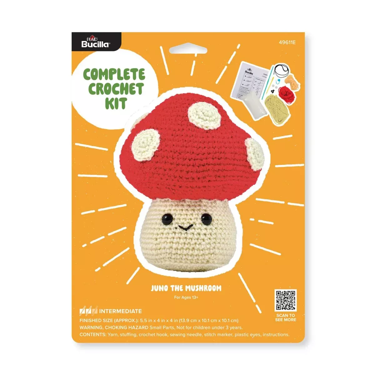 Juno Mushroom Amigurumi Crochet Kit - 5in