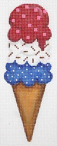 Kate Dickerson Mini Patriotic Triple Scoop Ice Cream Cone w/Sprinkles
