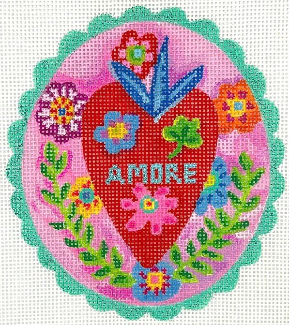 Kate Dickerson Needlepoint – Amore Red Heart