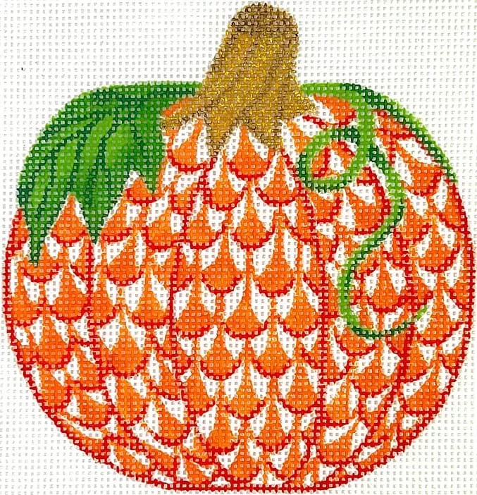Kate Dickerson Needlepoint – Fishnet Mini – Pumpkin