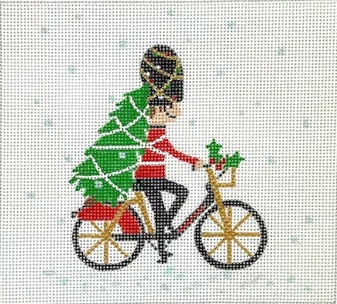 Kate Dickerson Needlepoint – Guardsman on Bicycle