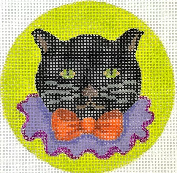 Kate Dickerson Needlepoint – Halloween Mini – Black Cat