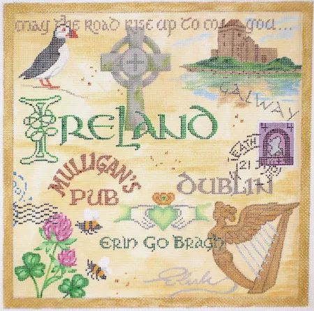 Kate Dickerson Needlepoint – Ireland Collage