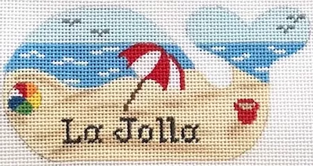 Kate Dickerson Needlepoint – La Jolla Whale Ornament