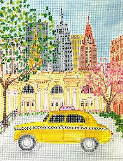 Kate Dickerson Needlepoint – NYC Yellow Cab