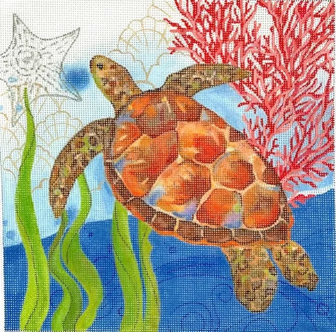 Kate Dickerson Needlepoint – Oceana Sea Turtle