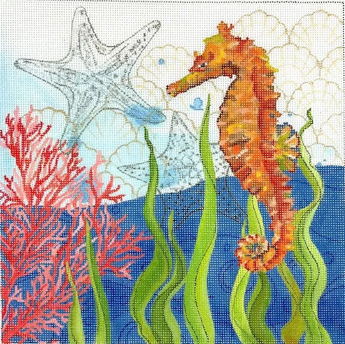 Kate Dickerson Needlepoint – Oceana Seahorse
