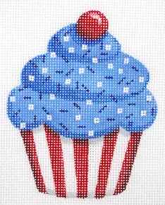 Kate Dickerson Needlepoint – Patriotic Mini Cupcake with Sprinkles