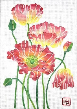 Kate Dickerson Needlepoint – Poppies #1