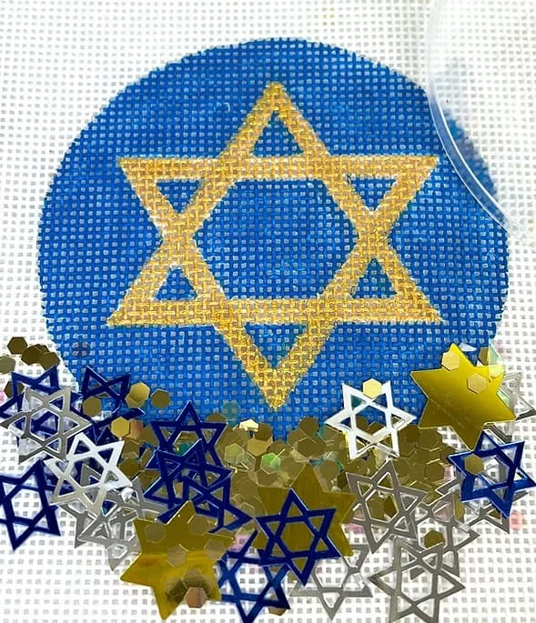 Kate Dickerson Needlepoint – Star of David in Gold